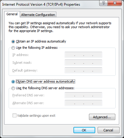 IPv4 address configuration