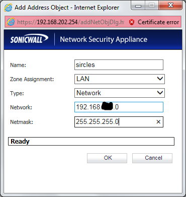 Sonicwall create remote VPN subnet