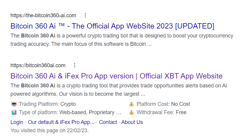 Bitcoin 360 Ai Clone Websites