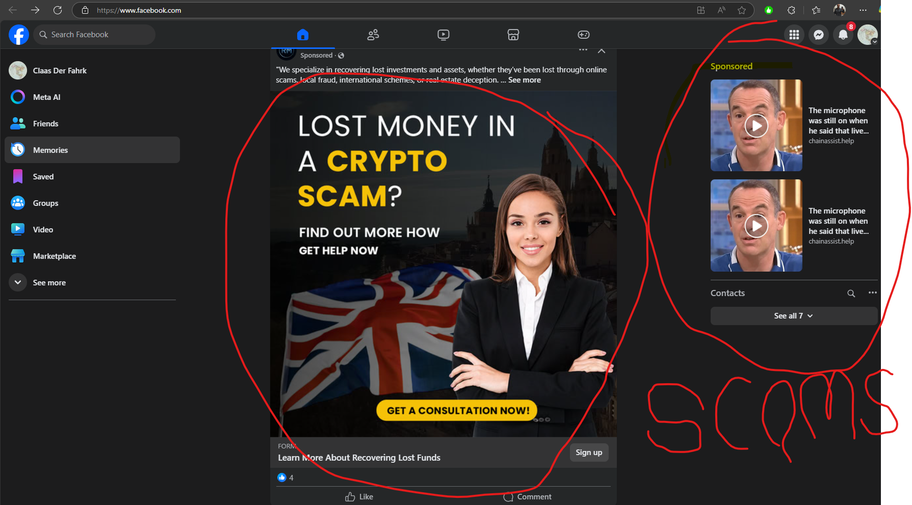 Lost Money in a Facebook Crypto Scam?