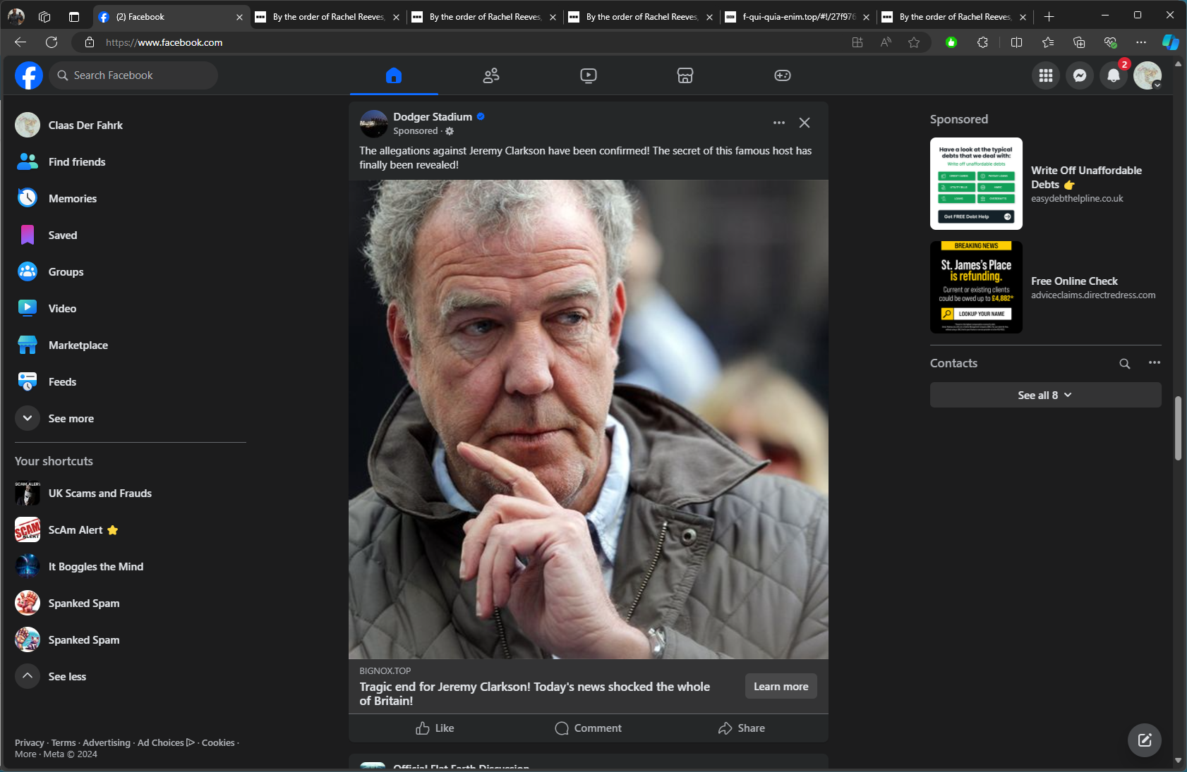 Jeremy Clarkson being used as bait for scammers