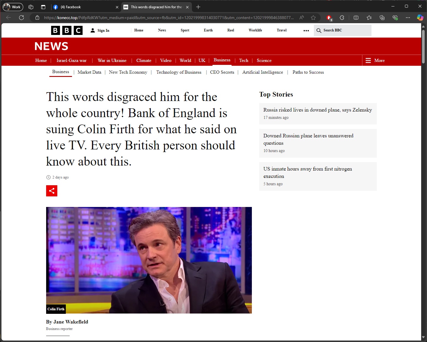 This words disgraced him for the whole country! Bank of England is suing Colin Firth for what he said on live TV. Every British person should know about this.