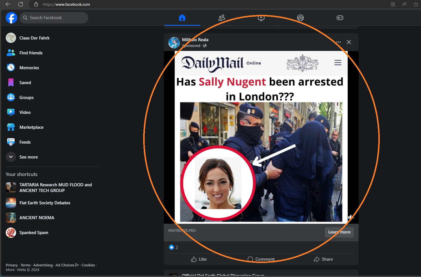 Facebook Celebrity Fake News Ads: Sally Nugent Fake News Facebook