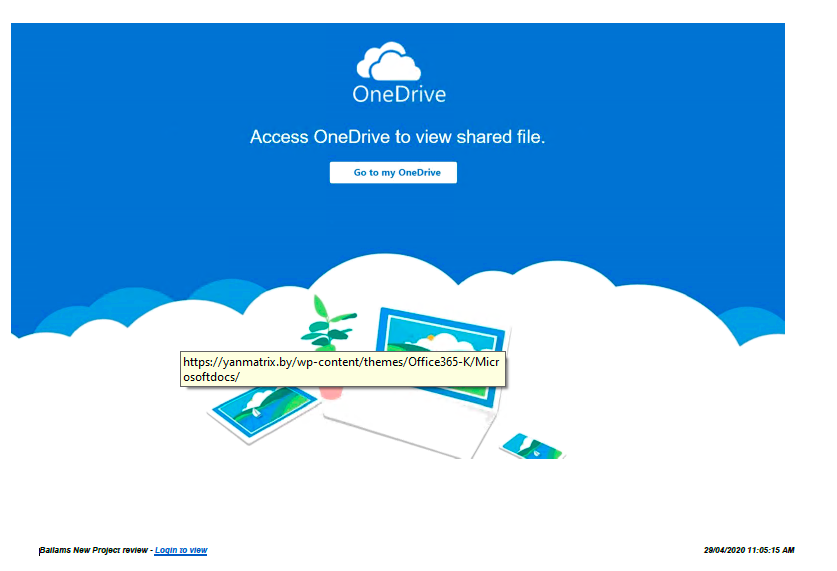 Michelle Williams sent you a secured file via Microsoft OneDrive Online