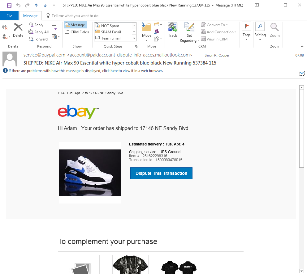 eBay spam WARNING!! - watch out these ones look good...