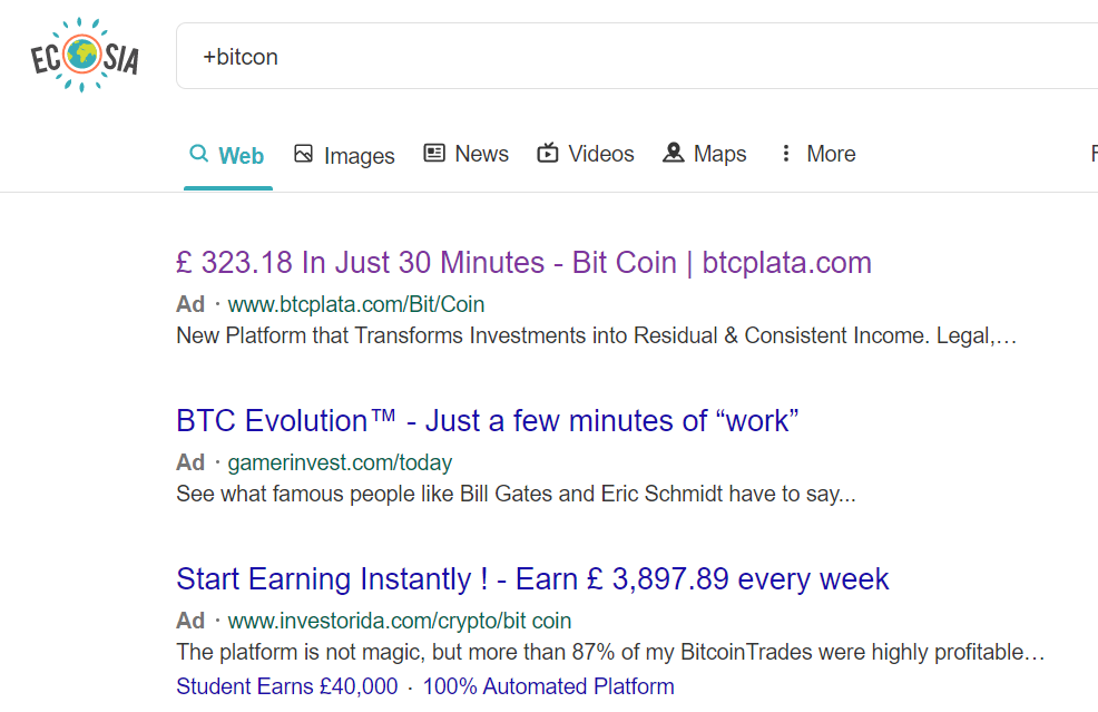 the-crypto-engine.com Fraudsters Advertising on Google and Ecosia !! Cryptocurrency Spread-Betting Warning!!!