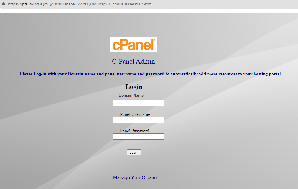 CPanel Website Scams