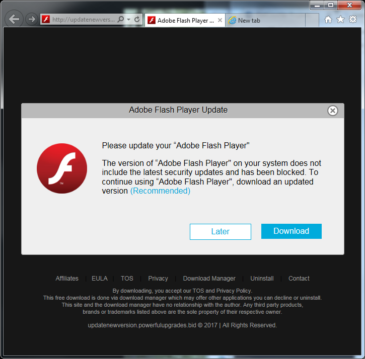 Fake Adobe Flash Upgrade updatenewversion.powerfulupgrades.bid