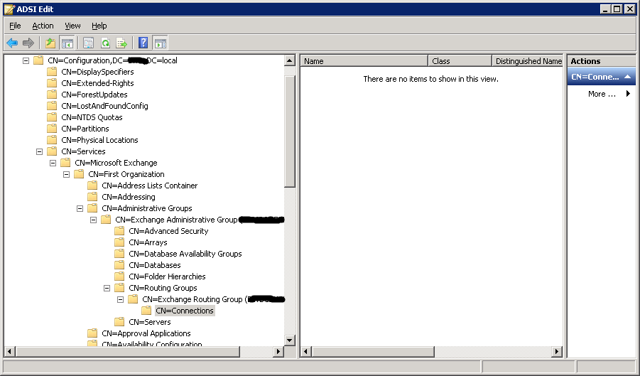 ADSIEdit Exchange 2010 Connections