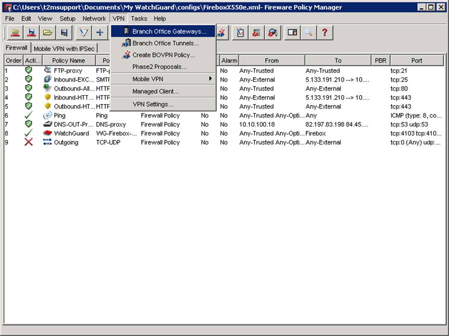 Watchguard Firebox Policy Table