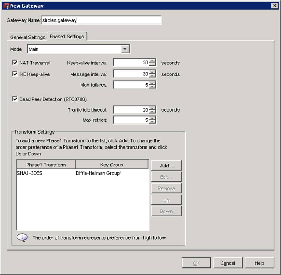 Watchguard Firebox New Gateway Dialogue