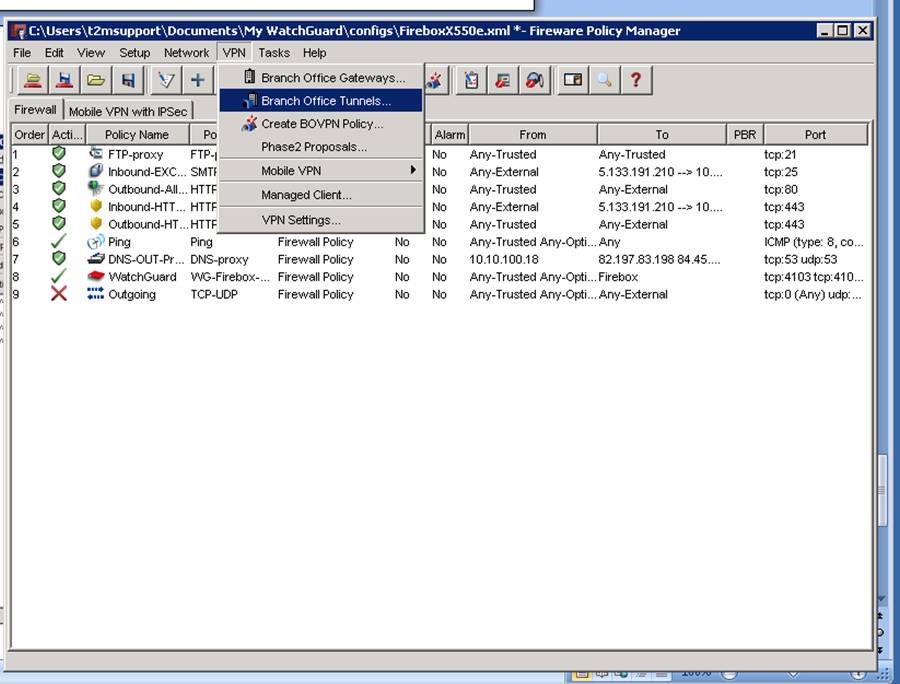 Watchguard Firebox Policy Table