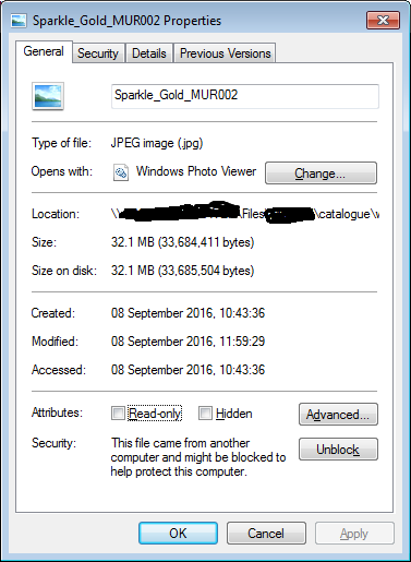 Unblock Files in Windows Explorer